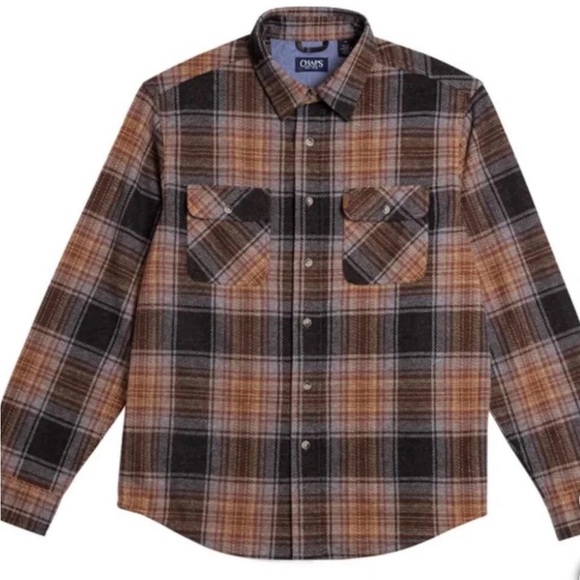 Chaps Plaid Jacket - Brown, Black, Orange - Picture 5 of 6
